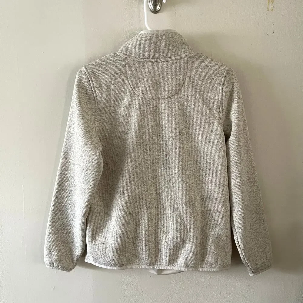 L.L. Bean Womens S Petite Sweater Fleece Jacket Cream Gorpcore - Picture 2 of 8